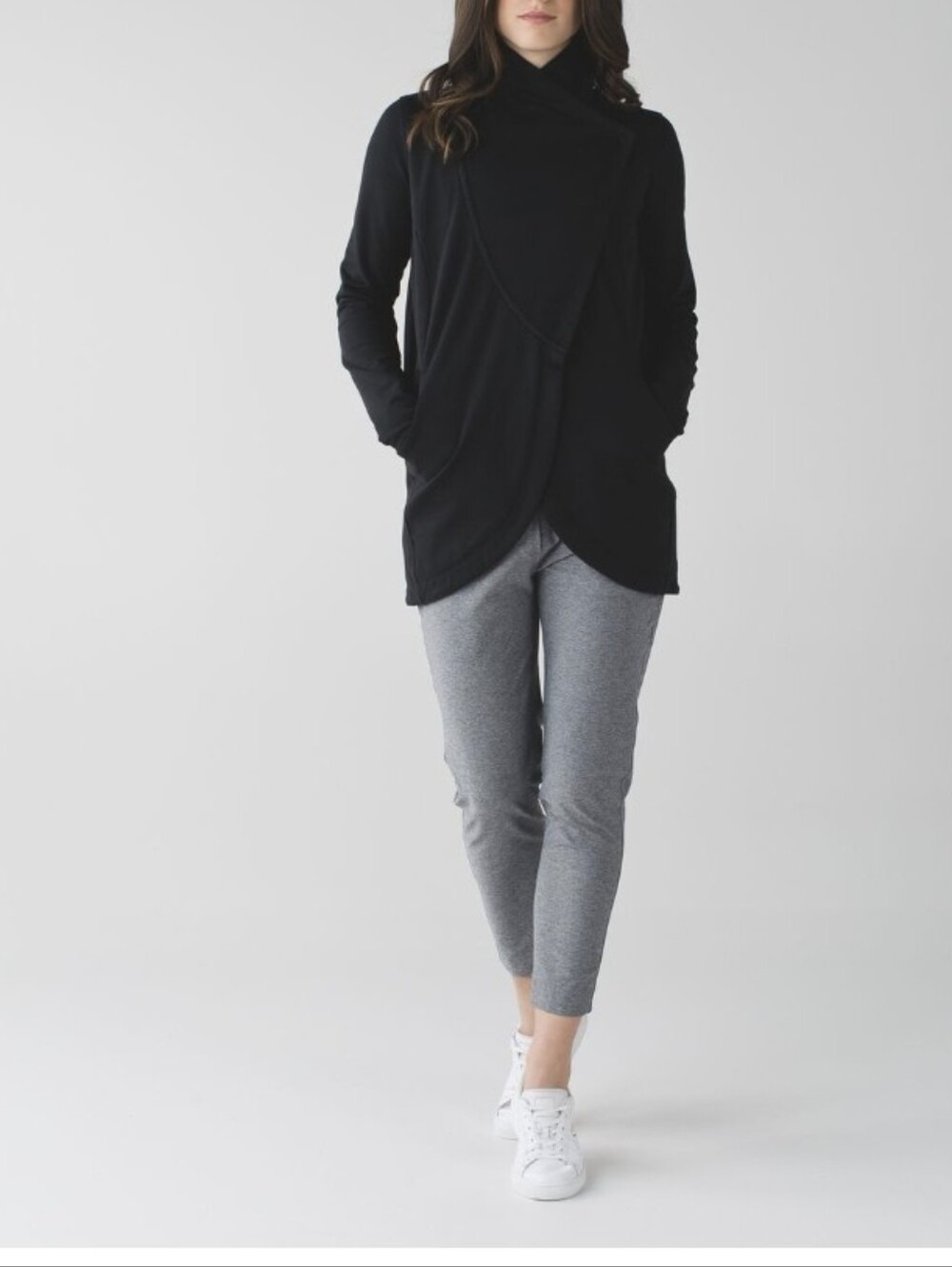 lululemon athletica Thats A Wrap Pullover Cardigan Black Size 8 | Cozy Lounge
